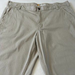 Carhartt Men's Light Khaki Relaxed Fit 42 x 30 Angle/Cargo Pocket-Right Thigh